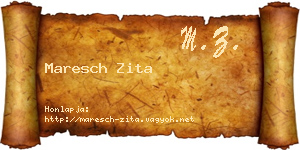 Maresch Zita névjegykártya
